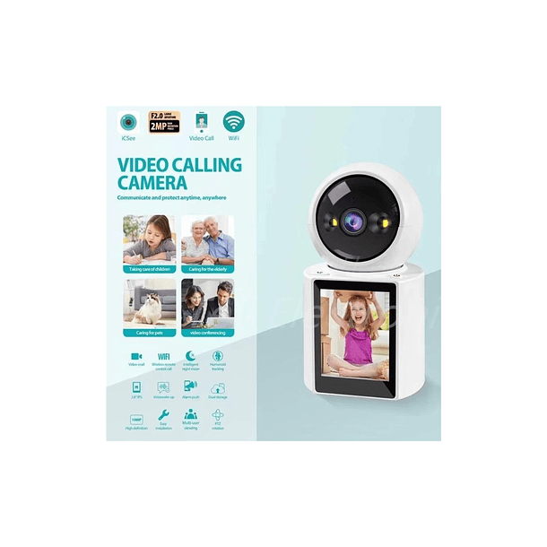 Cámara Video Seguridad Wifi Videollamada Bidireccional 1080p Blanco 2