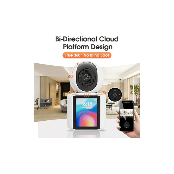Cámara Video Seguridad Wifi Videollamada Bidireccional 1080p Blanco 3