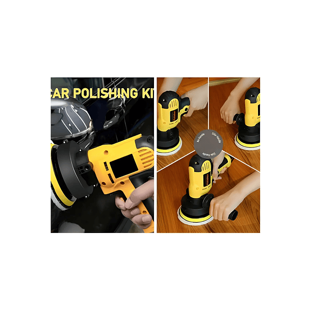 Pulidora Eléctrica Rotativa Portátil Kit Almohadillas  5