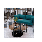 Mesa De Centro Redonda Vidrio Ahumado Moderna 60cm Negro 3