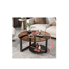 Mesa De Centro Redonda Vidrio Ahumado Moderna 60cm Negro 4