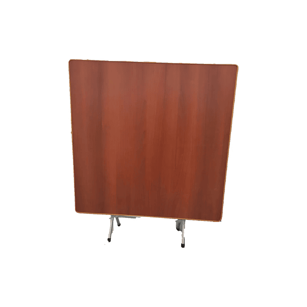 Mesa Plegable Grande 60x60 Café Plateado 1