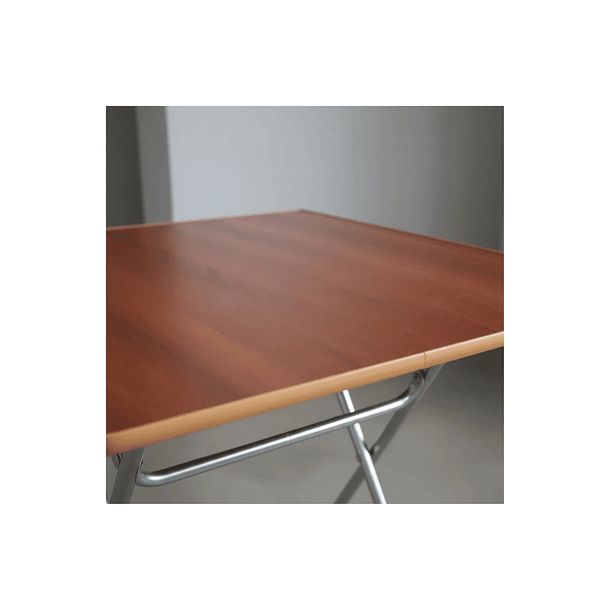 Mesa Plegable Grande 60x60 Café Plateado 2