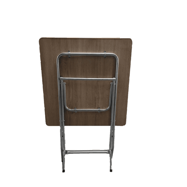 Mesa Plegable Grande 60x60 Café Plateado 3