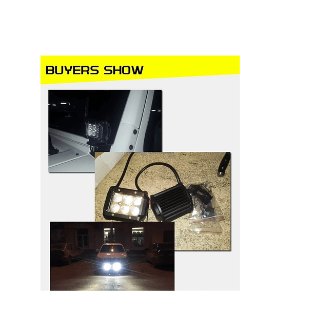 X2 Barra Focos Neblineros Led 18w Blanco Expansion Auto Moto 4