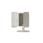 Espejo de Maquillaje triple plegable con luz led y Aumento marco blanco  1
