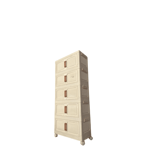 Cajón Armario Multiusos Ropa Y Zapatos Plegable 5 Niveles Blanco Cajonera con ruedas 5