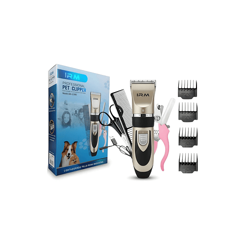 Maquina De Cortar Pelo Para Perros Mascotas Inalámbrica Irm Dorado Oscuro