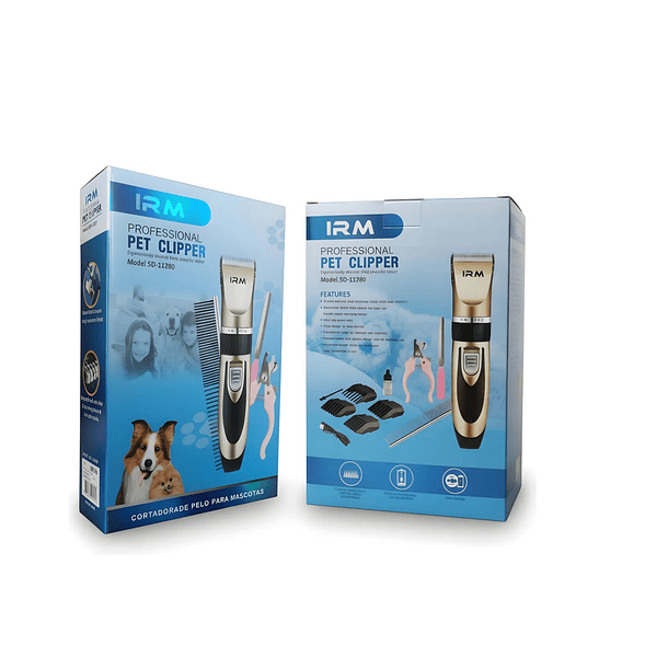 Maquina De Cortar Pelo Para Perros Mascotas Inalámbrica Irm Dorado Oscuro 3