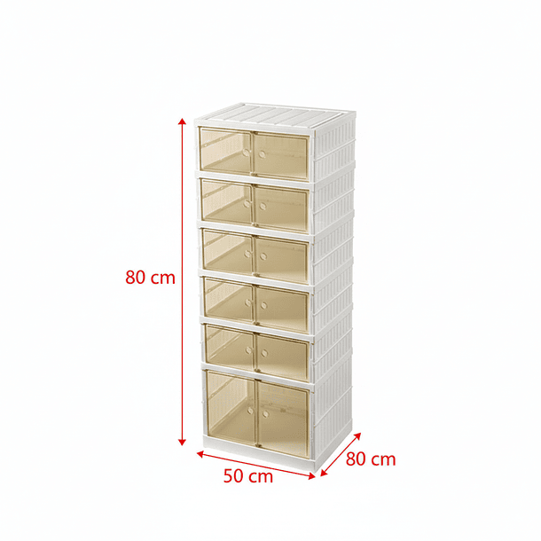 Organizador De Zapatos Con 2 Puertas 6niveles Transparentes  LC COD231726 4