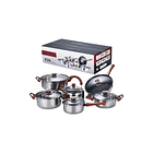 Batería Acero Inoxidable 12 Piezas Plateada Acero 1