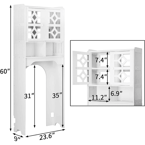 Estante De Almacenamiento Organizador De Baño Gabinetes   5