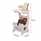 Mesa Auxiliar Dormitorio Living Con Cesta Revistera Multiuso 5