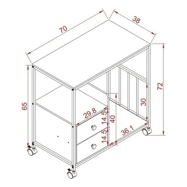 Mesa Auxiliar Con Cajones Mueble Multiuso Estación De Café  3