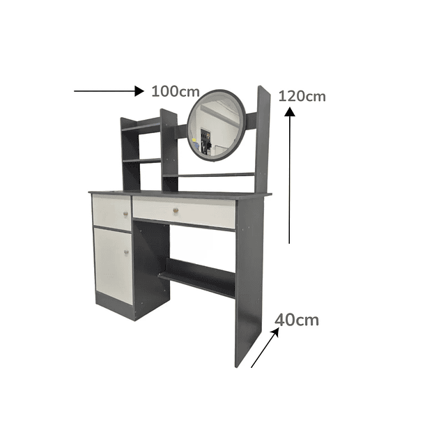 Tocador Moderno Con Espejo Led Iluminado 100x40x128 5