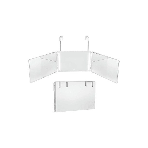 Espejo Triple Con Led Para Auto Corte Barberia Peluqueria Negro 2