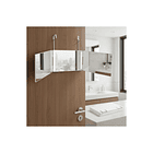 Espejo Triple Con Led Para Auto Corte Barberia Peluqueria Negro 3