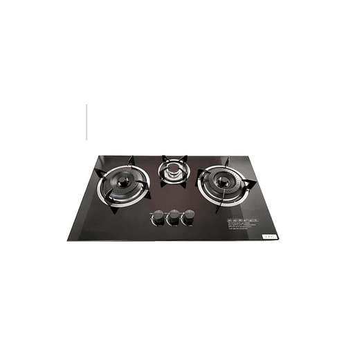 Anafe con alimentación a gas  color negro 3 hornallas