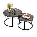 Mesa De Centro Auxiliar Doble Melamina 70x50cm 34x40cm   3