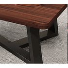 Mesa auxiliar de madera con base abstracta y forma rectangular  2