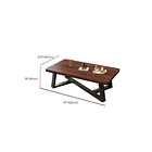 Mesa auxiliar de madera con base abstracta y forma rectangular  4