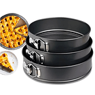 Set 3 Moldes Desmontables Para Queque Bizcochos Repostería Negro 4