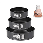 Set 3 Moldes Desmontables Para Queque Bizcochos Repostería Negro 1