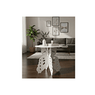 Mesa De Centro Auxiliar Decorativa Con Diseño De Mariposa Blanco 3