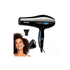 Secador De Cabello Profesional 4 Velocidades Voluminizador Negro 1
