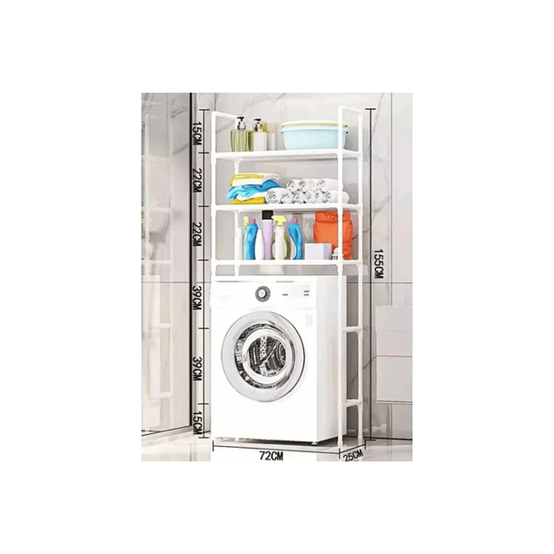 Estante Baño Estante Lavadora Blanco 3 Niveles MultifuncionaL 4