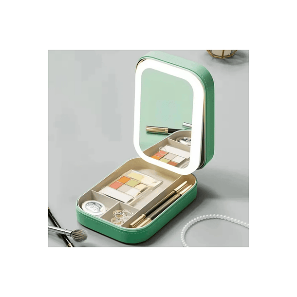Cosmetiquero Organizado Maquillaje Espejo Y Luz Led Portátil Colores 2