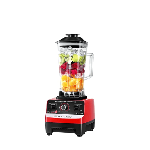 Licuadora industrial Silver Crest Professional Blender SC-1589 2 L roja con vaso de plástico - Incluye 3 accesorios