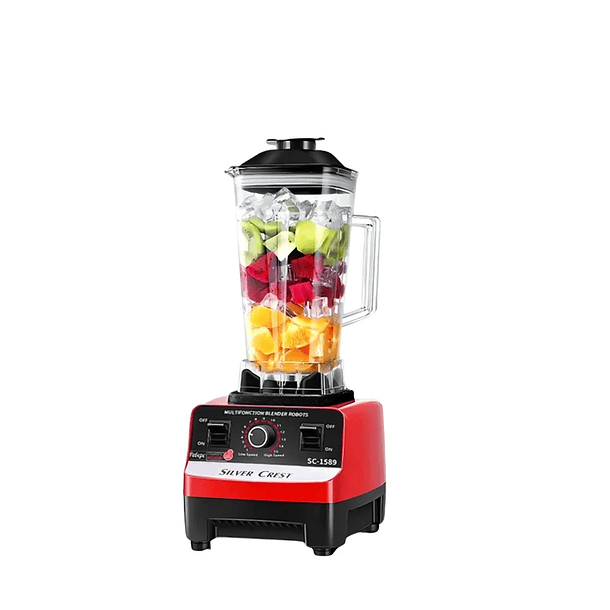 Licuadora industrial Silver Crest Professional Blender SC-1589 2 L roja con vaso de plástico - Incluye 3 accesorios
