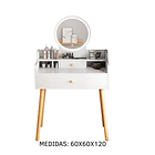 Tocador Moderno con Espejo LED y Cajones - 60x60x120 cm - Ideal para Dormitorio 2