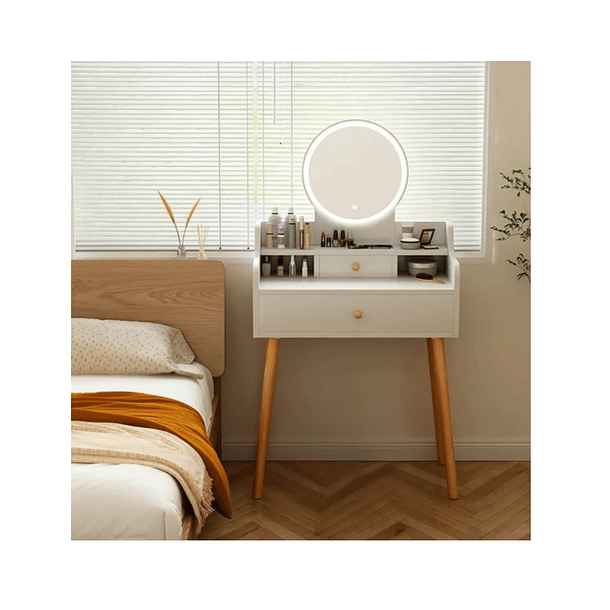 Tocador Moderno con Espejo LED y Cajones - 60x60x120 cm - Ideal para Dormitorio 5