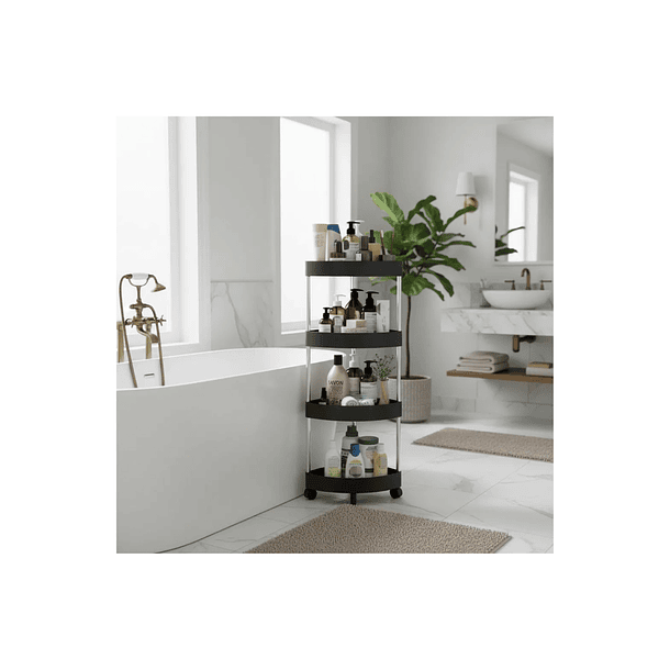 Esquinero Estante Organizador Para Baño 4 Niveles Con Diseño 2