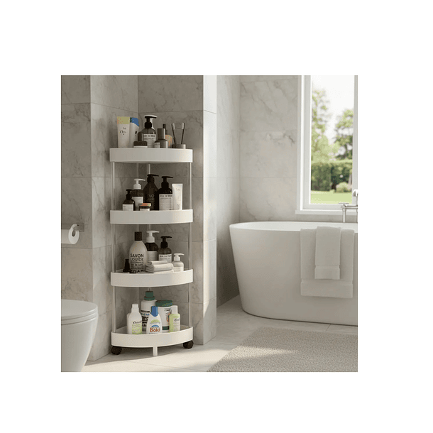 Esquinero Estante Organizador Para Baño 4 Niveles Con Diseño 5
