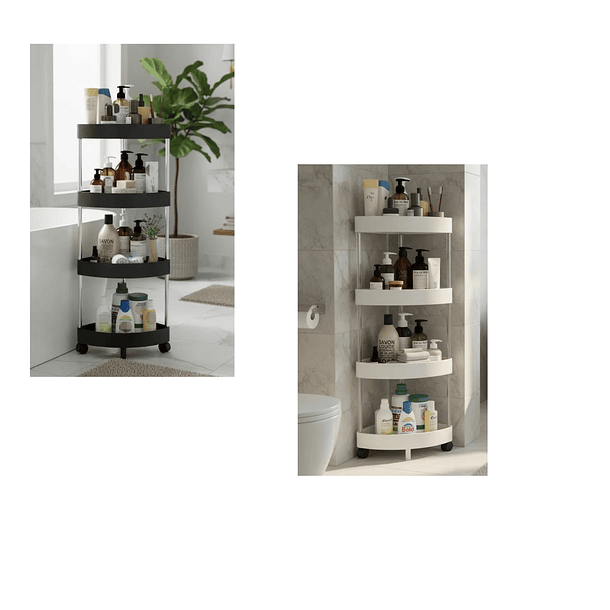 Esquinero Estante Organizador Para Baño 4 Niveles Con Diseño 1