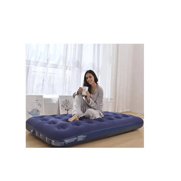 Colchón Inflable De 1 Plaza Comodidad Portátil 191x76x22 Cm Azul 1