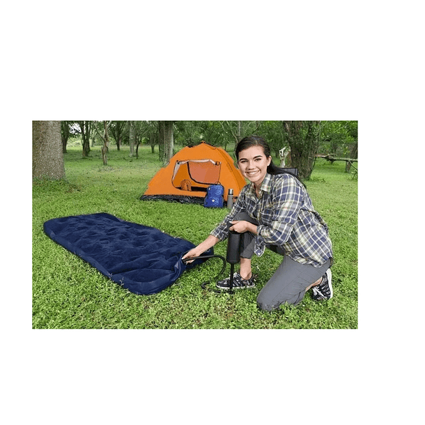 Colchón Inflable De 1 Plaza Comodidad Portátil 191x76x22 Cm Azul 3