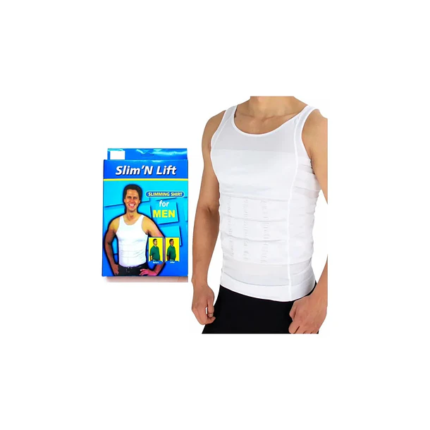 Camiseta Polera Faja Reductora Hombre Color Blanco    1