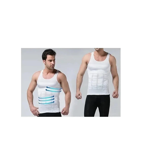 Camiseta Polera Faja Reductora Hombre Color Blanco    4