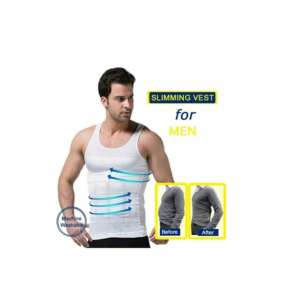 Camiseta Polera Faja Reductora Hombre Color Blanco    5