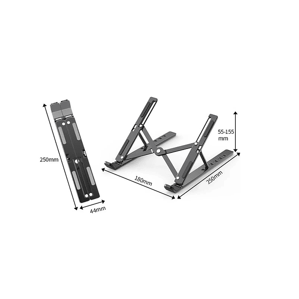 Soporte Notebook Aluminio Portatil Ajustable Y Plegable 3