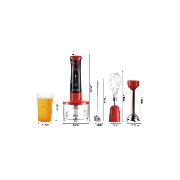 Mixer Batidora De Mano 5 En 1 Ackiliss 500w Con Accesorios 2