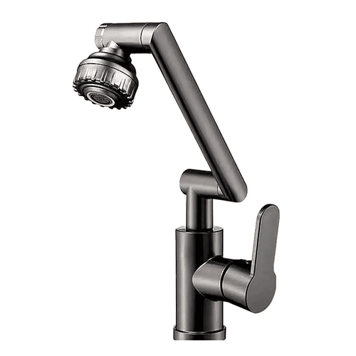 Llave Mezcladora De Cocina Con Brazo Mecánico Articulado | Rotación Universal | Gran Caudal | Acero Inoxidable Mate | Ideal Para Lavaplatos Modernos