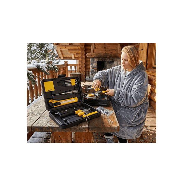 Set Kit De Herramientas Manuales | Maletín 12 Piezas Esenciales | Incluye Alicate, Destornilladores, Cartonero y Llaves Allen | Ideal Hogar y Emergencias 3