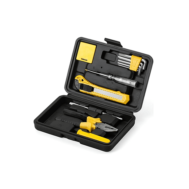 Set Kit De Herramientas Manuales | Maletín 12 Piezas Esenciales | Incluye Alicate, Destornilladores, Cartonero y Llaves Allen | Ideal Hogar y Emergencias 1