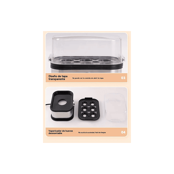 Cocedor De Huevos Eléctrico Capacidad 6 Huevos Facil De Usar Agregar a favoritos 2