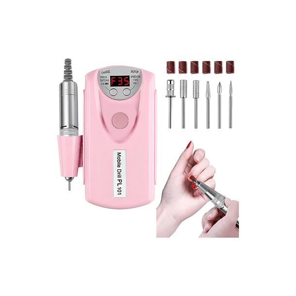 Mini Torno Kit profesional inalambrico manicura uñas 1